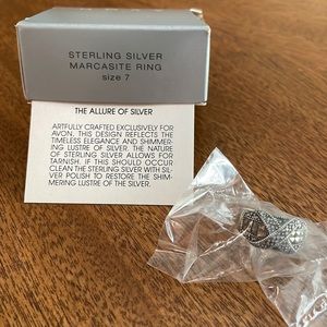 Brand New Avon Sterling Silver Marcasite Ring Size 7